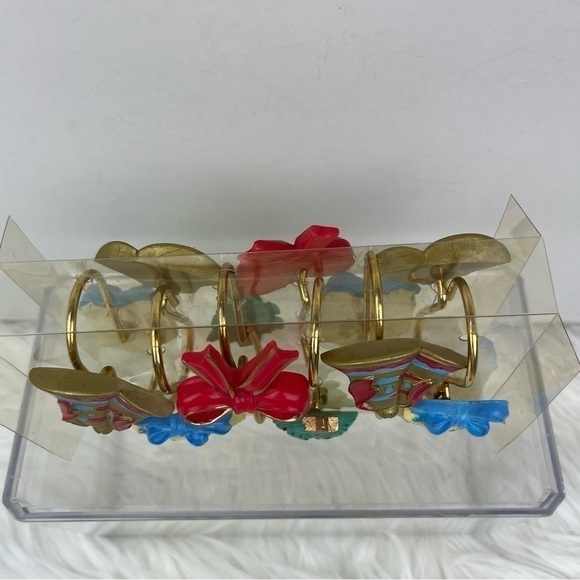 Carnation Home Hand Painted Christmas Noel 12 Shower Curtain Hooks Open Box - Picture 14 of 16